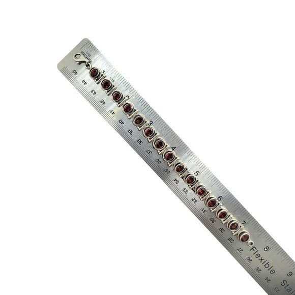 Nicky Butler Garnet Gemstone Bracelet Vintage .925 Sterling Silver - Picture 12 of 12